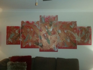 Speciality finish paintings hung in lounge in Perth