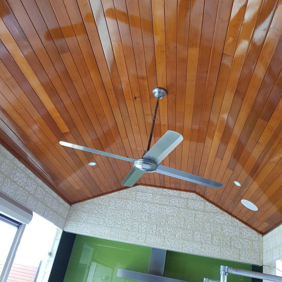 Timber ceiling in outdoor area restoration service in Perth