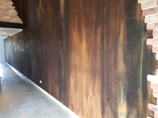 rust effect painting feature wall in Perth