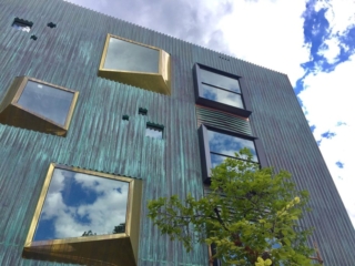 Exterior Building painting with liquid-copper-patina-green 