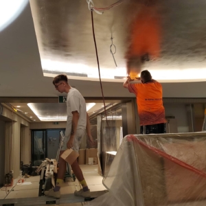 Silver leaf ceiling in raine square perth